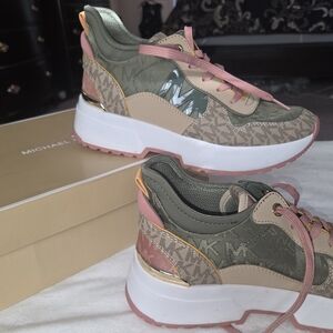Michael Kors Pink and Green Women's Sneakers